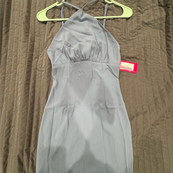 Gray Halter Mini Dress - Brand New - Picture 2 of 4